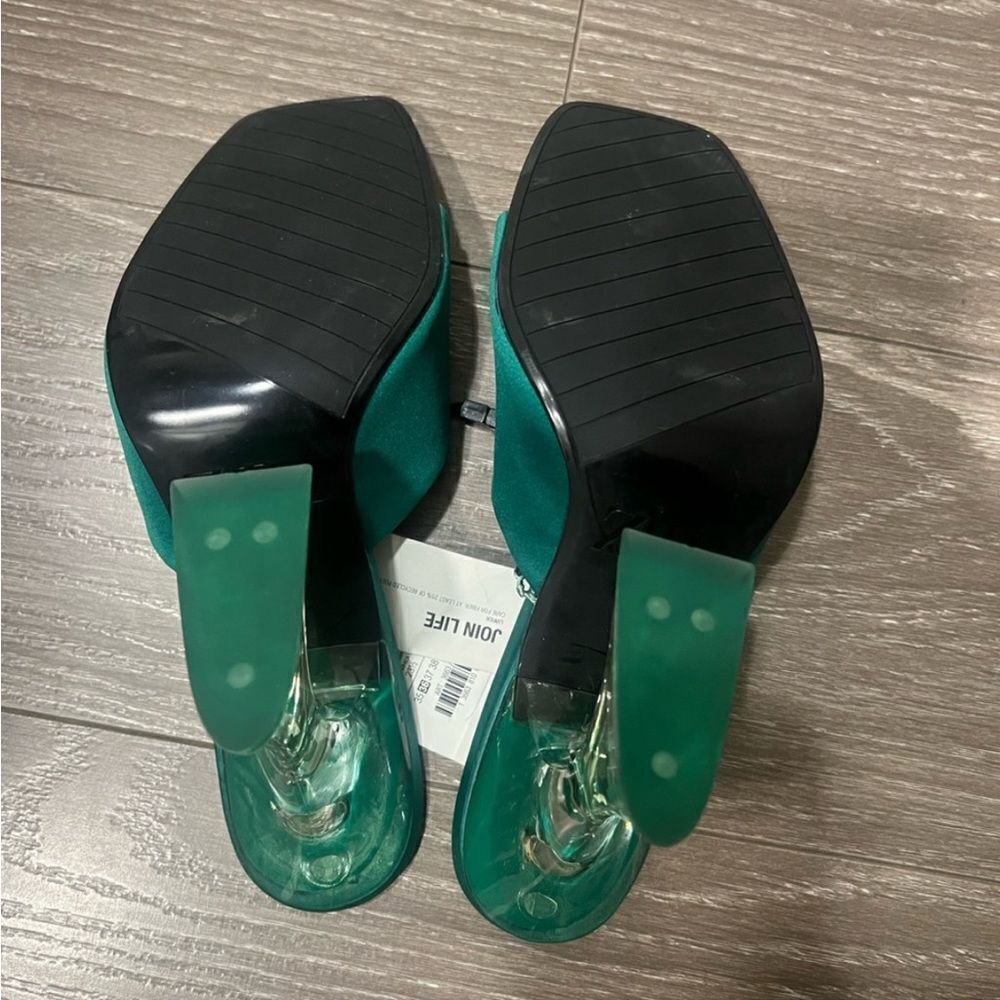 🔥Green Zara Sandal Heels Mules sz 6 New - Picture 6 of 7